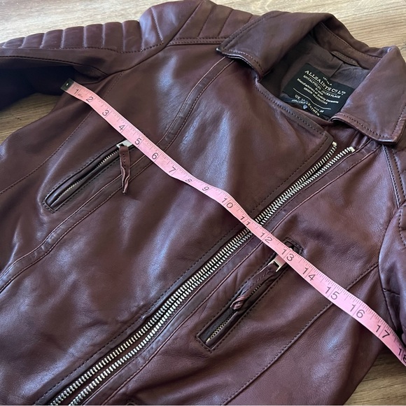 All Saints Oxblood Leather Jacket - Picture 10 of 16